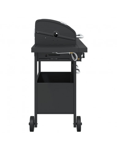 Griglia Barbecue a Gas con 4 Bruciatori Nero in Acciaio