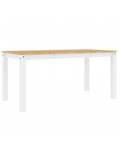 Tavolo da Pranzo Panama Bianco 160x80x75 cm Legno Massello Pino 2