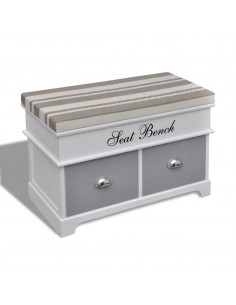 Cassapanca per Ingresso con Cuscino Grigio e 2 Cassetti 2