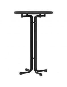 Tavolo da Pranzo Nero Ø70x110 cm Legno Multistrato e Acciaio 2