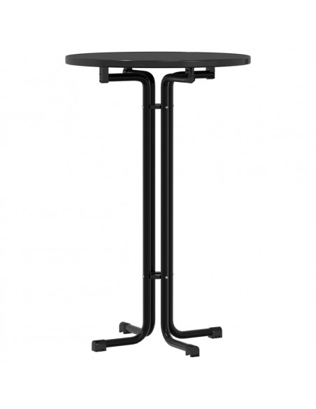 Tavolo da Pranzo Nero Ø70x110 cm Legno Multistrato e Acciaio