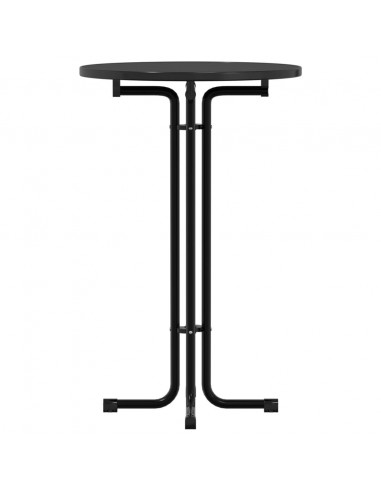 Tavolo da Pranzo Nero Ø70x110 cm Legno Multistrato e Acciaio