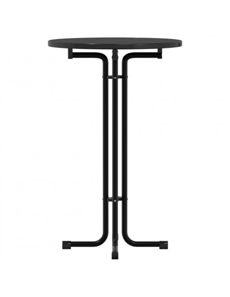 Tavolo da Pranzo Nero Ø70x110 cm Legno Multistrato e Acciaio