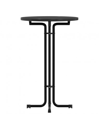 Tavolo da Pranzo Nero Ø70x110 cm Legno Multistrato e Acciaio