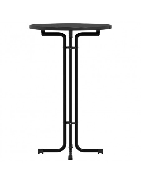 Tavolo da Pranzo Nero Ø70x110 cm Legno Multistrato e Acciaio
