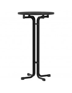 Tavolo da Pranzo Nero Ø60x110 cm Legno Multistrato e Acciaio 2