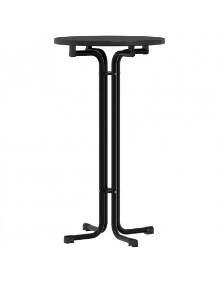Tavolo da Pranzo Nero Ø60x110 cm Legno Multistrato e Acciaio