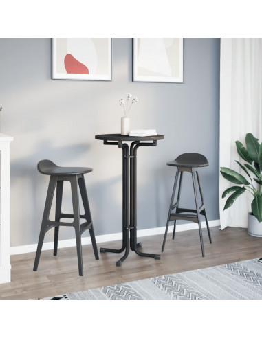 Tavolo da Pranzo Nero Ø60x110 cm Legno Multistrato e Acciaio