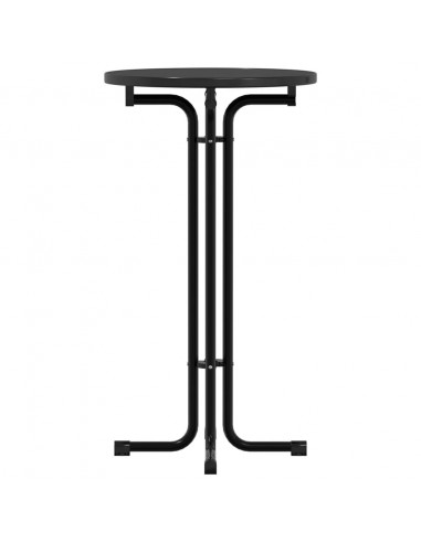 Tavolo da Pranzo Nero Ø60x110 cm Legno Multistrato e Acciaio