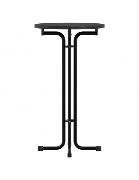 Tavolo da Pranzo Nero Ø60x110 cm Legno Multistrato e Acciaio