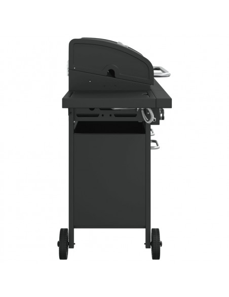 Griglia Barbecue a Gas con 7 Bruciatori Nero in Acciaio