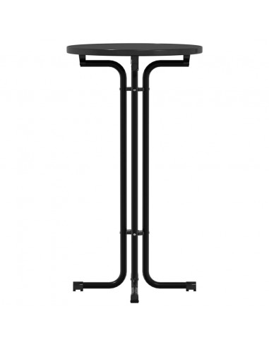 Tavolo da Pranzo Nero Ø60x110 cm Legno Multistrato e Acciaio