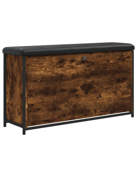 Panca Portascarpe Cassetto Ribaltabile Rovere Fumo 102x32x56cm