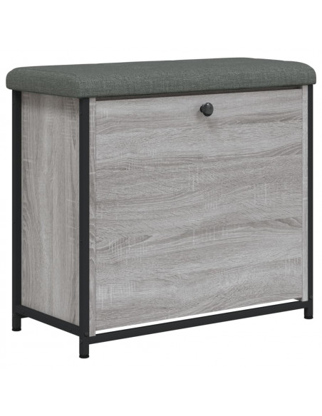 Panca Portascarpe Cassetto Ribaltabile Grigio Sonoma 62x32x56cm