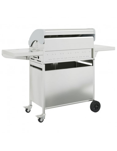 Griglia Barbecue a Gas con 7 Bruciatori Argento in Acciaio