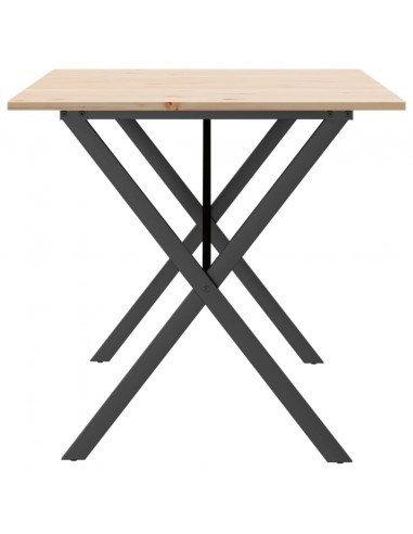 Tavolo da Pranzo Telaio a X 160x80x75 cm Massello Pino e Ghisa