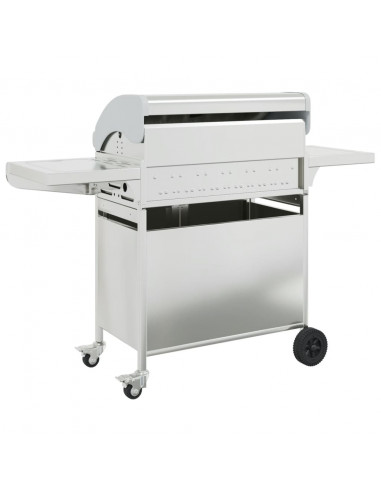 Griglia Barbecue a Gas con 7 Bruciatori Argento in Acciaio