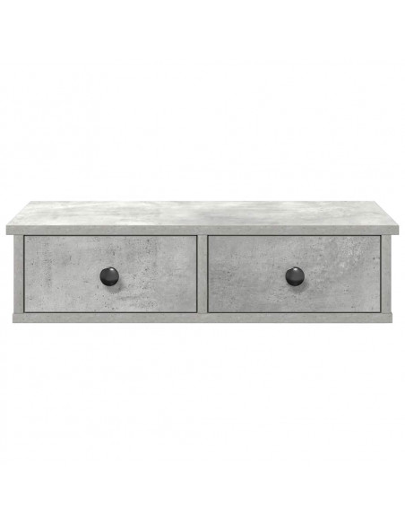 Scaffale a Parete con Cassetti Grigio 60x25x15 cm in Truciolato