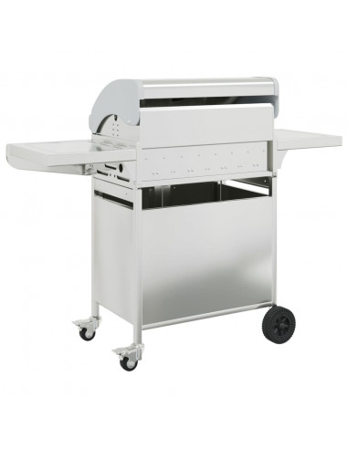 Griglia Barbecue a Gas con 5 Bruciatori Argento in Acciaio