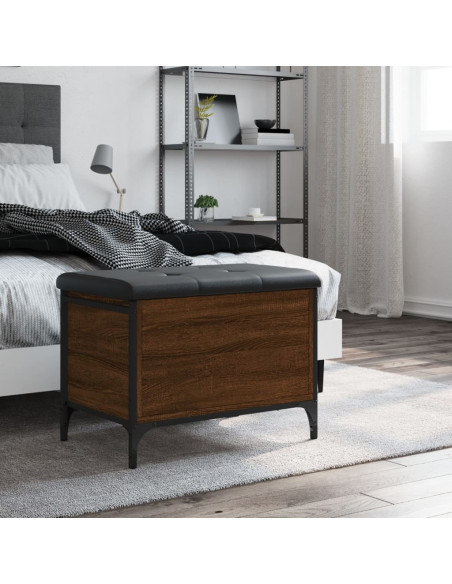 Panca Portaoggetti Rovere Marrone 62x42x45 cm Legno Multistrato