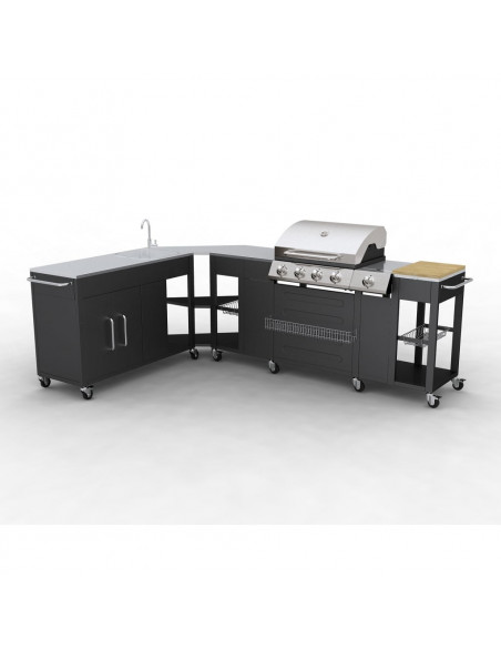 Barbecue a gas Montana, cucina portabile 4 bruciatori +1