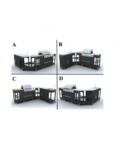 Barbecue a gas Montana, cucina portabile 4 bruciatori +1