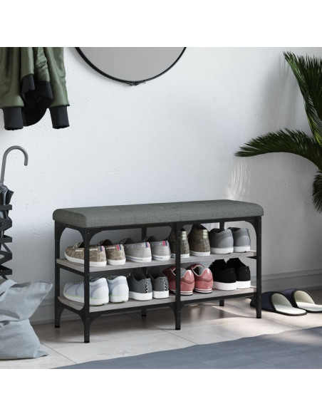 Panca Porta Scarpe Grigio Sonoma 82x32x47 cm Legno Multistrato