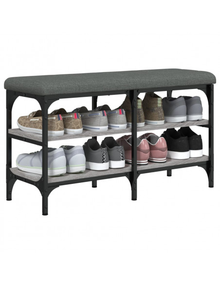 Panca Porta Scarpe Grigio Sonoma 82x32x47 cm Legno Multistrato