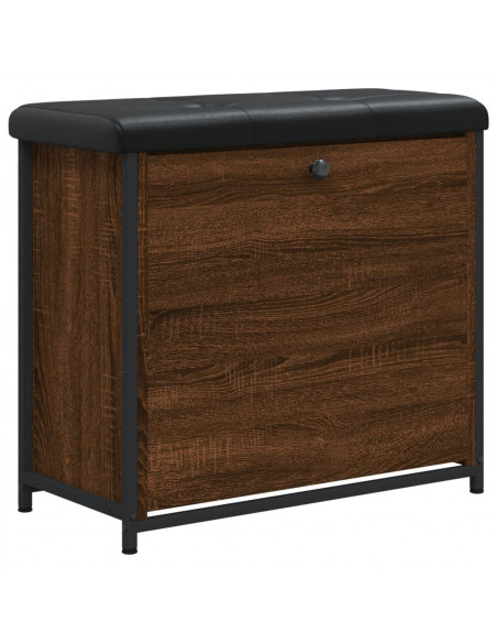 Panca Portascarpe Cassetto Ribaltabile Rovere Marrone 62x32x56