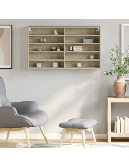 Armadietto Vetrina Rovere Sonoma 100x15x58 cm Legno Multistrato