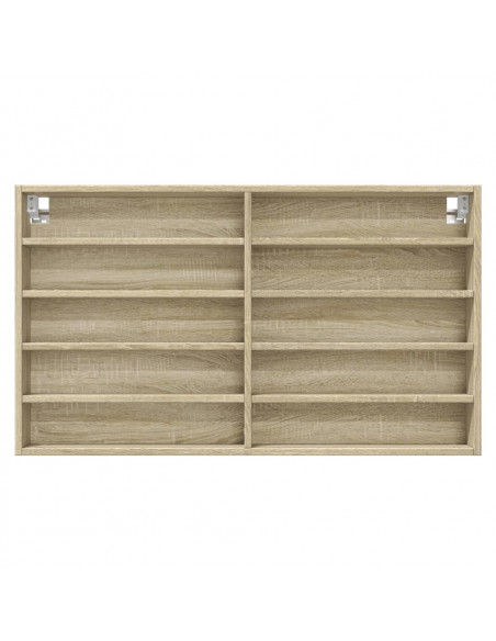 Armadietto Vetrina Rovere Sonoma 100x15x58 cm Legno Multistrato
