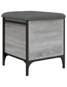 Panca Portaoggetti Grigio Sonoma 42x42x45 cm Legno Multistrato 2