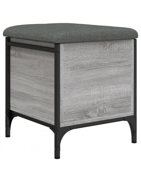 Panca Portaoggetti Grigio Sonoma 42x42x45 cm Legno Multistrato