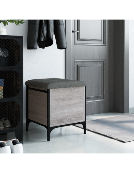 Panca Portaoggetti Grigio Sonoma 42x42x45 cm Legno Multistrato
