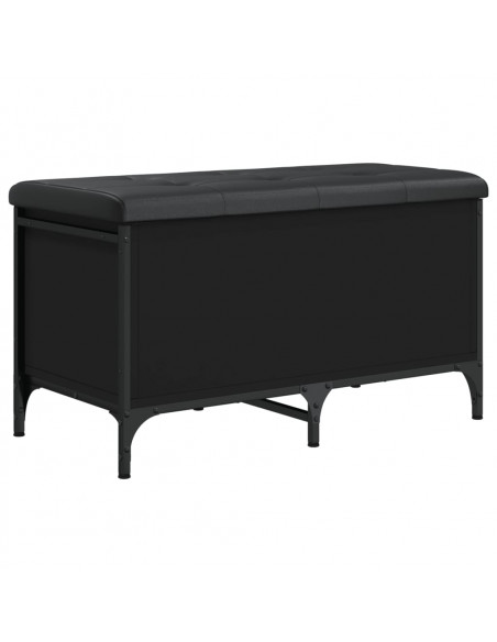 Panca Portaoggetti Nera 82x42x45 cm in Legno Multistrato