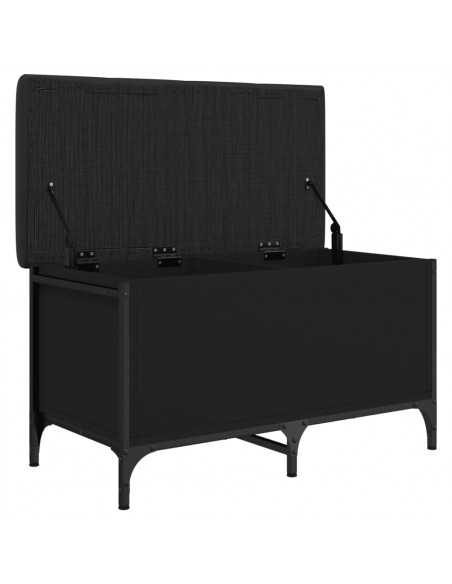 Panca Portaoggetti Nera 82x42x45 cm in Legno Multistrato