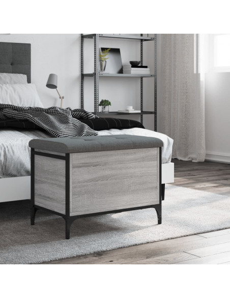 Panca Portaoggetti Grigio Sonoma 62x42x45 cm Legno Multistrato