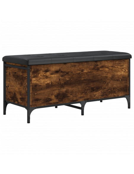 Panca Portaoggetti Rovere Fumo 102x42x45 cm Legno Multistrato