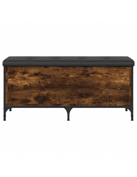 Panca Portaoggetti Rovere Fumo 102x42x45 cm Legno Multistrato