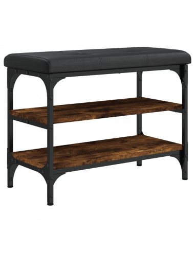 Panca Porta Scarpe Rovere Fumo 62x32x47 cm in Legno Multistrato