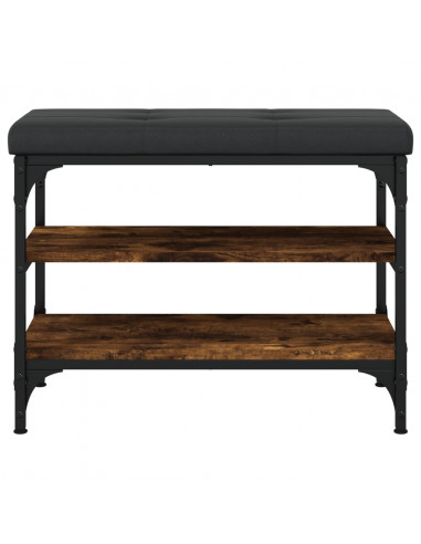 Panca Porta Scarpe Rovere Fumo 62x32x47 cm in Legno Multistrato