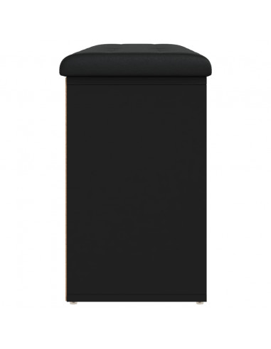 Panca Porta Scarpe Nera 102x32x50 cm in Legno Multistrato