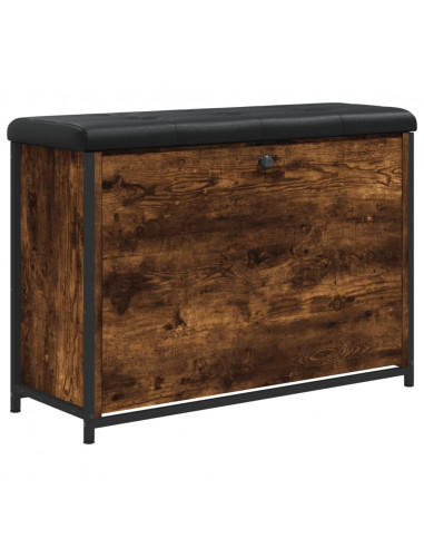 Panca Portascarpe Cassetto Ribaltabile Rovere Fumo 82x32x56cm