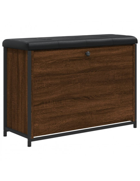 Panca Portascarpe Cassetto Ribaltabile Rovere Marrone 82x32x56