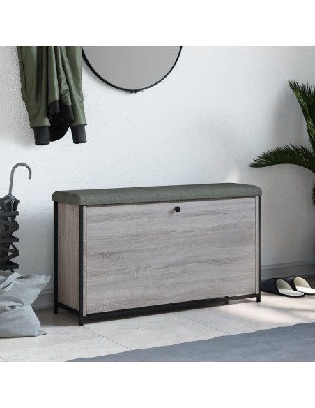 Panca Portascarpe Cassetto Ribaltabile Grigio Sonoma 102x32x56