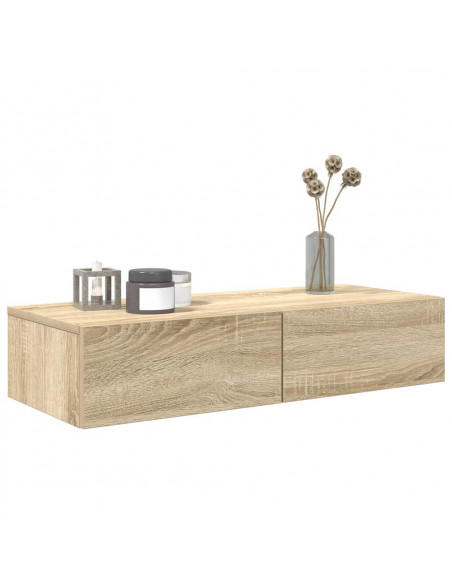 Scaffale a Parete con Cassetti Sonoma 80x33x17 cm in Truciolato