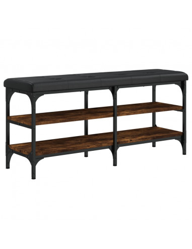 Panca Porta Scarpe Rovere Fumo 102x32x47cm in Legno Multistrato