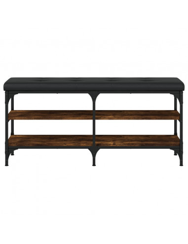 Panca Porta Scarpe Rovere Fumo 102x32x47cm in Legno Multistrato