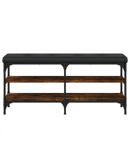 Panca Porta Scarpe Rovere Fumo 102x32x47cm in Legno Multistrato