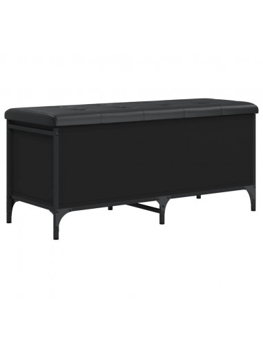 Panca Portaoggetti Nera 102x42x45 cm in Legno Multistrato